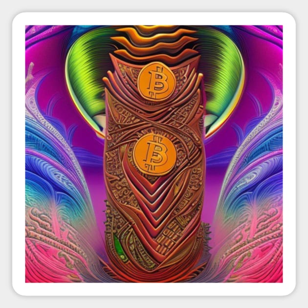 Cool Bitcoin BTC Cryptocurrency Art Sticker by Tpixx